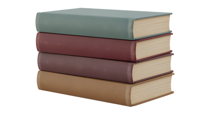 Stack of four vintage hardcover books, representing knowledge and learning
