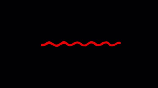 Red squiggle line motion graphic loop