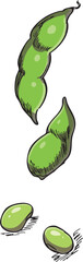 枝豆　イラスト　カラー
