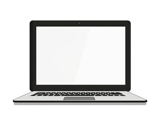 Laptop blank screen mockup, isolated for tech display in presentations, web design