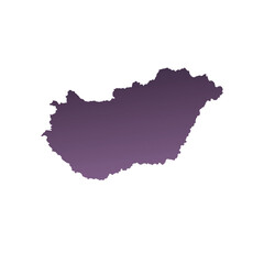 Map of Hungary, sign silhouette. World Map Globe. Vector Illustration isolated on white background. Europe continent.