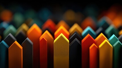 Abstract Colorful Pencils: A Vibrant and Artistic Composition of Colorful Objects