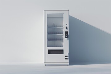 Vending Machine stands against the wall, shaded background, used for selling goods