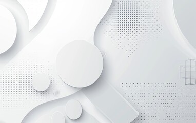 White shapes, circles & dots on abstract gradient background. For web or presentation