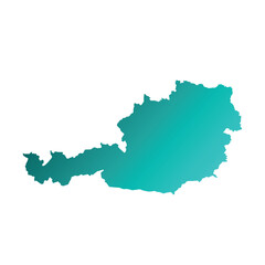 Map of Austria, sign silhouette. World Map Globe. Vector Illustration isolated on white background. Europe continent.