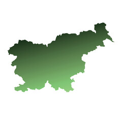 Fototapeta premium Map of Slovenia, sign silhouette. World Map Globe. Vector Illustration isolated on white background. Europe continent.