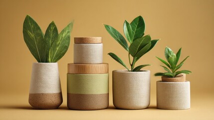 Indoor plant display modern pot arrangement home decor still life minimalist aesthetics close-up nature in design