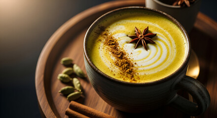 Aromatic Golden Latte: A Deliciously Spiced Delight with Natural Herbal Flavors