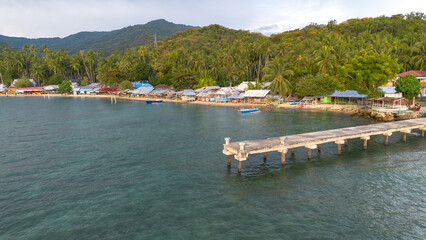 Fototapeta premium Aerial View of Tropical Beachfront Resort