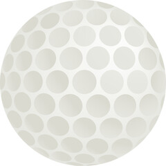 White Golf Ball with Dimple Texture Isolated on Transparent Background Realistic 3D Render