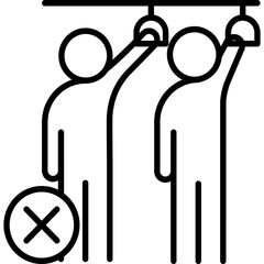 Public Transportation Social Distancing Icon Vector Illustration Representing Maintaining Personal Space and Safety Measures Against Illness Transmission On Transparent Background