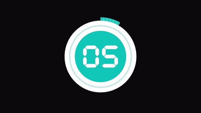 60 second rotating circle count up timer in green and white modern flat motion. 4K animation with alpha channel perfect for stream intros, live events, and quiz backgrounds. countdown timer animation