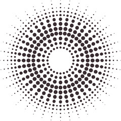 Circular dot pattern gradient dark gray white abstract background
