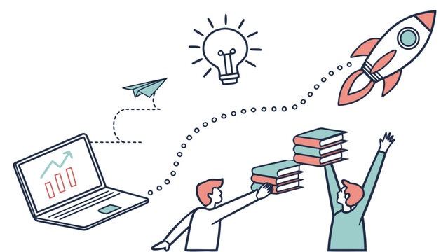 Creative illustration for online education and back to school promotions