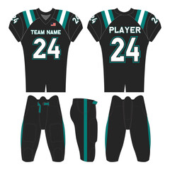 American football jersey design and versatile sports uniform graphics — perfect for all teamwear styles. Ideal for athletic, fashion, and casual apparel projects.