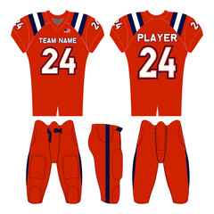American football jersey design and versatile sports uniform graphics — perfect for all teamwear styles. Ideal for athletic, fashion, and casual apparel projects.