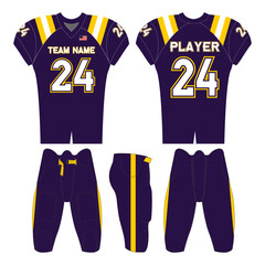 American football jersey design and versatile sports uniform graphics — perfect for all teamwear styles. Ideal for athletic, fashion, and casual apparel projects.
