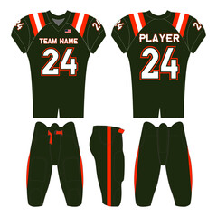 American football jersey design and versatile sports uniform graphics — perfect for all teamwear styles. Ideal for athletic, fashion, and casual apparel projects.