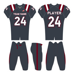 American football jersey design and versatile sports uniform graphics — perfect for all teamwear styles. Ideal for athletic, fashion, and casual apparel projects.