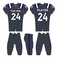 American football jersey design and versatile sports uniform graphics — perfect for all teamwear styles. Ideal for athletic, fashion, and casual apparel projects.