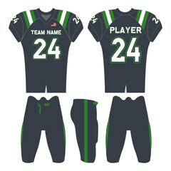 American football jersey design and versatile sports uniform graphics — perfect for all teamwear styles. Ideal for athletic, fashion, and casual apparel projects.