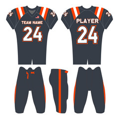 American football jersey design and versatile sports uniform graphics — perfect for all teamwear styles. Ideal for athletic, fashion, and casual apparel projects.
