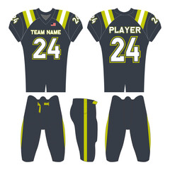 American football jersey design and versatile sports uniform graphics — perfect for all teamwear styles. Ideal for athletic, fashion, and casual apparel projects.