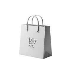 3D Shopping Bag Icon, Colorful Playful Minimalist Retail Package Design for E-commerce, Sale, Marketing, and Online Store Promotion