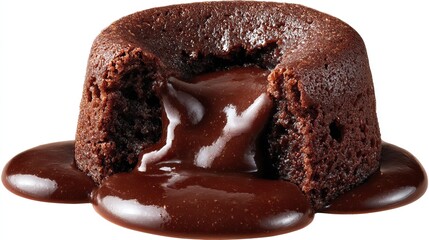 Warm chocolate lava cake with molten center and rich dark chocolate