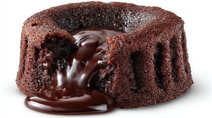 Delicious warm chocolate lava cake with a flowing molten core