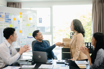 Group of smart Business Finance Corporate Development and Businessman making presentation