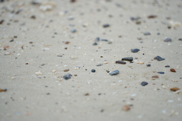Footprints on soft beach sand, symbolizing a peaceful walk and moments of solitude by the sea