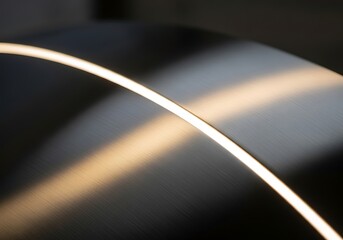 Illuminating arc on textured metal surface, contemporary design light