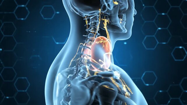 Detailed 3D Animation of the Human Thymus Gland Anatomy.