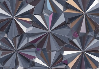 Sophisticated faceted design with metallic shades, geometric background