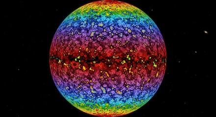 Radiant cosmic background, celestial sphere with vibrant energy distribution