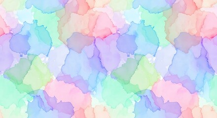 Watercolor blots seamless pattern, pastel colors, artistic backdrop