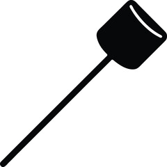Marshmallow on stick vector icon.