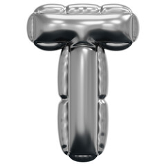 3D Inflated Chrome T Icon