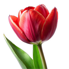 red tulip isolated on white