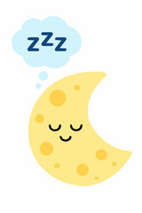 Dreaming Moon Character Vector