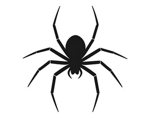 Silueta de araña negra en estilo minimalista para diseño de Halloween o decoración terrorífica
