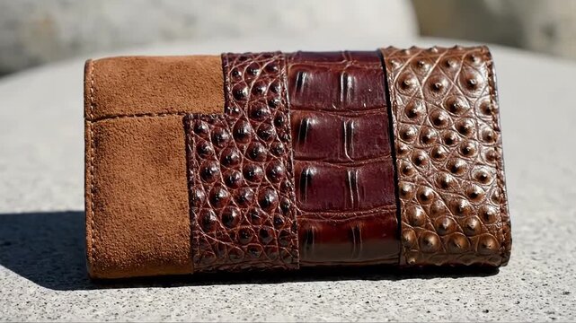 Exotic Leather Wallet - A Stylish Blend of Textures and Craftsmanship.