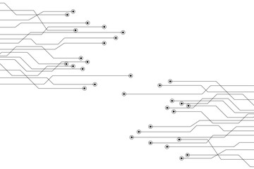 Abstract grey circuit line technology pattern on white background, futuristic vector illustration of digital circuitry design for tech backgrounds and electronic innovation concepts.