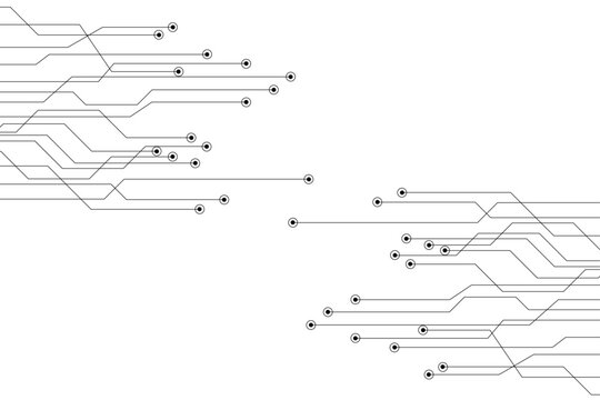 Abstract grey circuit line technology pattern on white background, futuristic vector illustration of digital circuitry design for tech backgrounds and electronic innovation concepts.