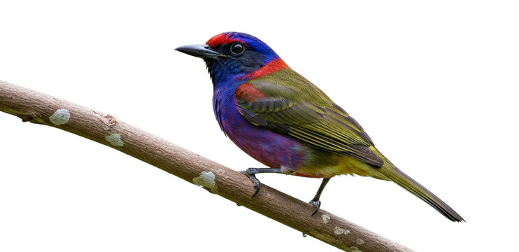 Realistic tropical bird perched on a branch - Powered by Adobe