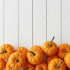 Autumn harvest assortment of pumpkins on rustic wood isolated on white background