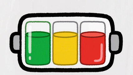 set of colored markers on battery 