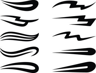 Set of decorative black vector design elements on white background