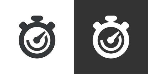 Stopwatch Icon. Solid glyph series icon